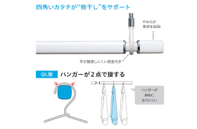 室内用ホスクリーン（ＳＰＣ型）と四角い物干し竿（ＱＬ型）に新色登場